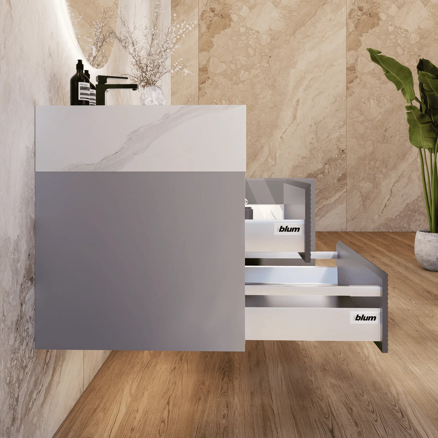 Aventino integrated ceramic basin — top-down detail of moulded sink bowl