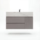 Aventino 32-48-inch calacatta gold fluted floating single-sink vanity — sintered stone top
