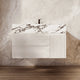 Aventino 32" Calacatta Black single-sink fluted floating vanity — sintered stone top