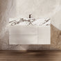 Aventino 32" White Fluted Floating Single-Sink Vanity with Sintered Stone Top