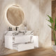 Aventino 32" Calacatta Black single-sink fluted floating vanity — sintered stone top