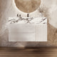 Aventino 32" Calacatta Black single-sink fluted floating vanity — sintered stone top