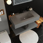 Aventino 32" Matte Grey Floating Single-Sink Vanity with Integrated Sintered Stone Basin
