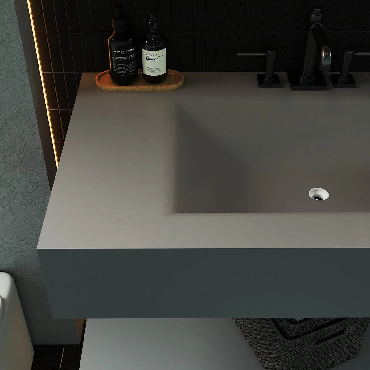 Aventino 32-inch gallery floating vanity — sintered stone top