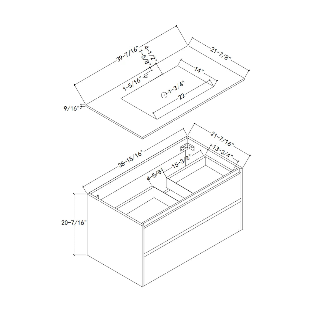 Aventino 32" Thermoformed Floating Single-Sink Vanity with Sintered Stone Top