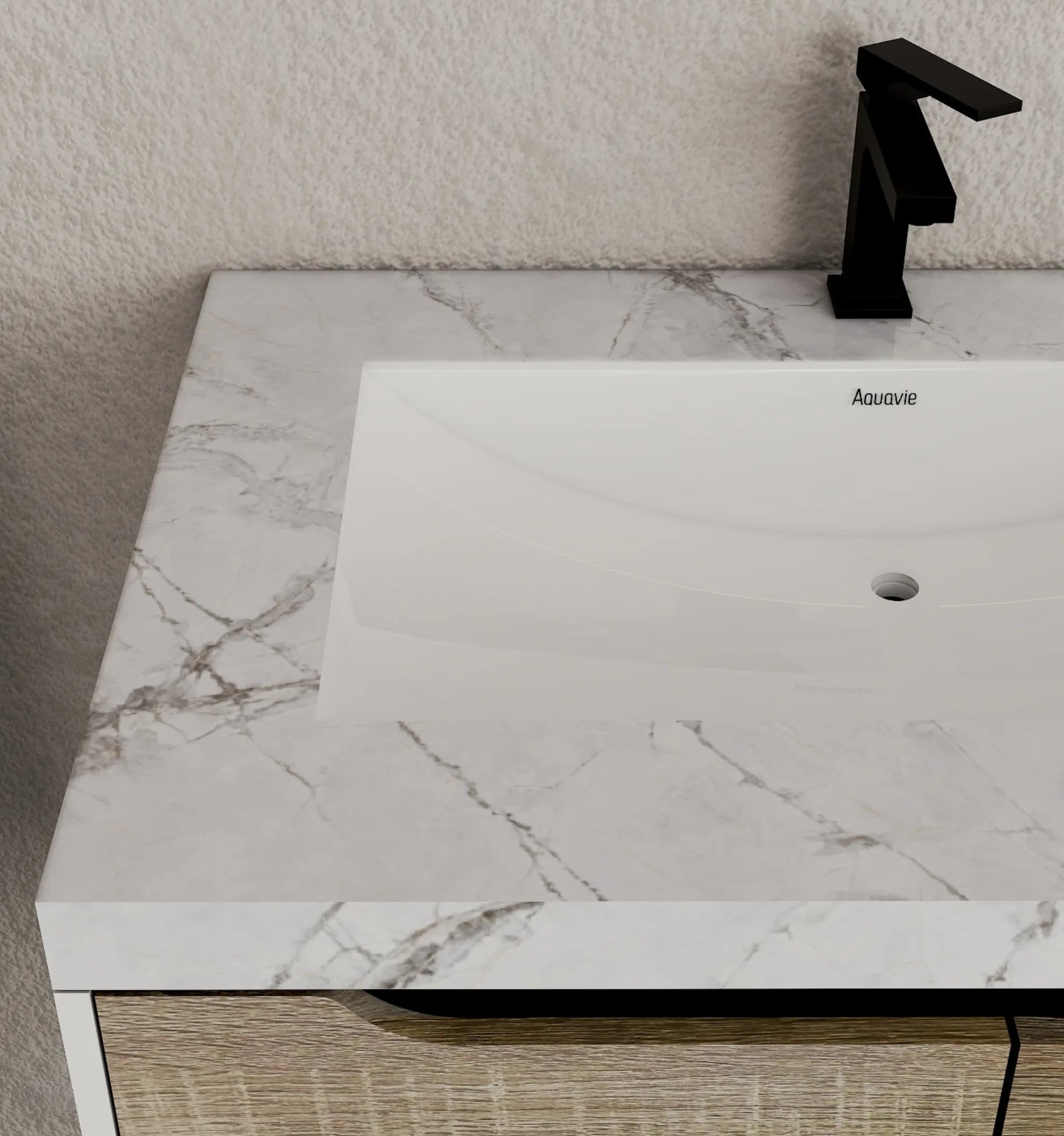 Aventino 32"–40" Ice Grey Floating Single-Sink Vanity with Sintered Stone Top