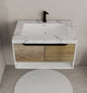 Aventino 32-inch Ice Grey modern floating single-sink vanity — sintered stone top