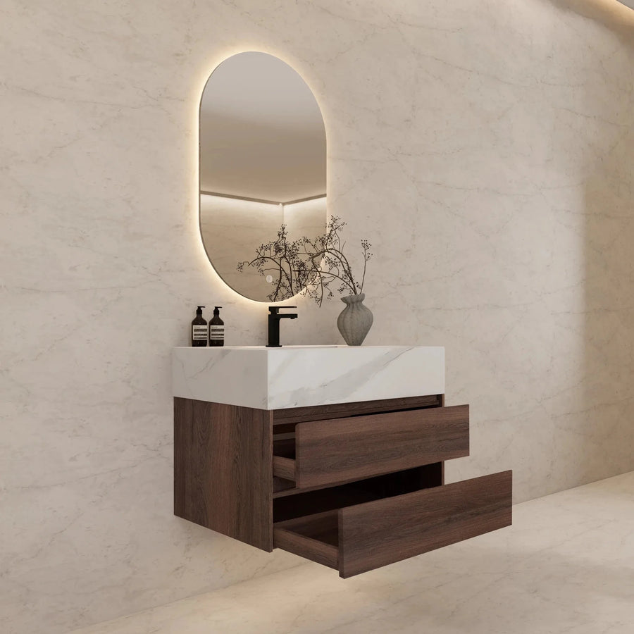 Aventino vanity in bathroom setting — dimensional context
