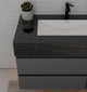 Aventino 40-48" Black Marquina Gold Veins single-sink fluted floating vanity — sintered stone top
