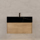 Aventino 40" Black Marquina Gold Veins single-sink flat floating vanity — sintered stone top