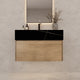 Aventino 40-inch Black Marquina modern floating single-sink vanity — sintered stone top