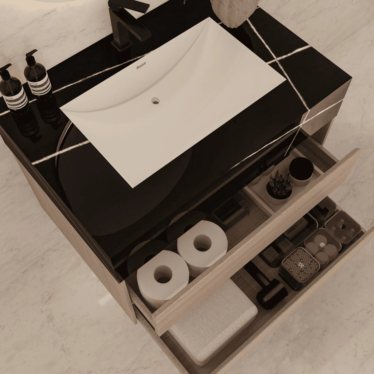 Aventino vanity — sintered stone top