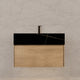 Aventino 40-inch Black Marquina modern floating single-sink vanity — sintered stone top