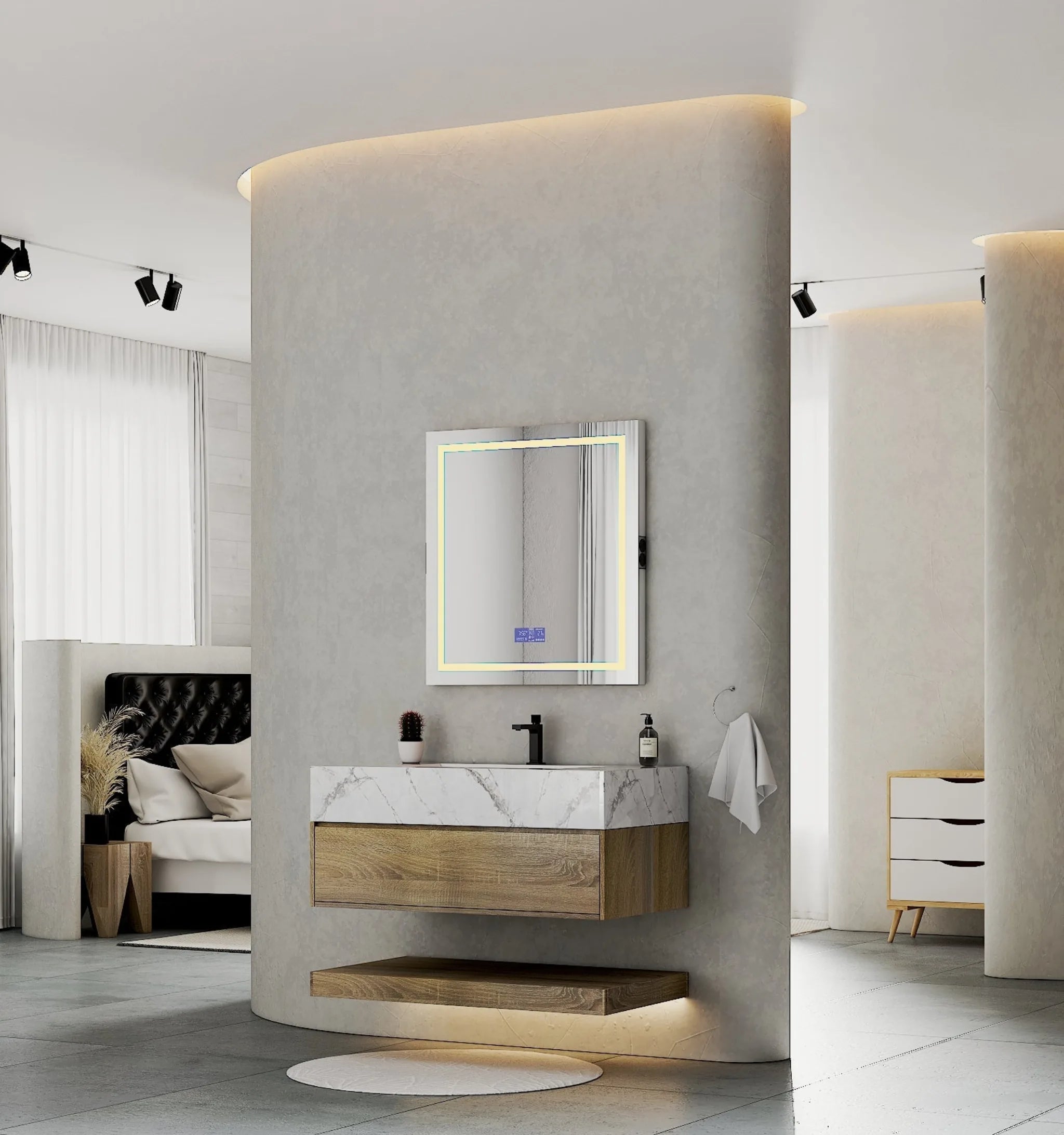 Aventino 40" Flat-Panel Floating Vanity with Sintered Stone Top