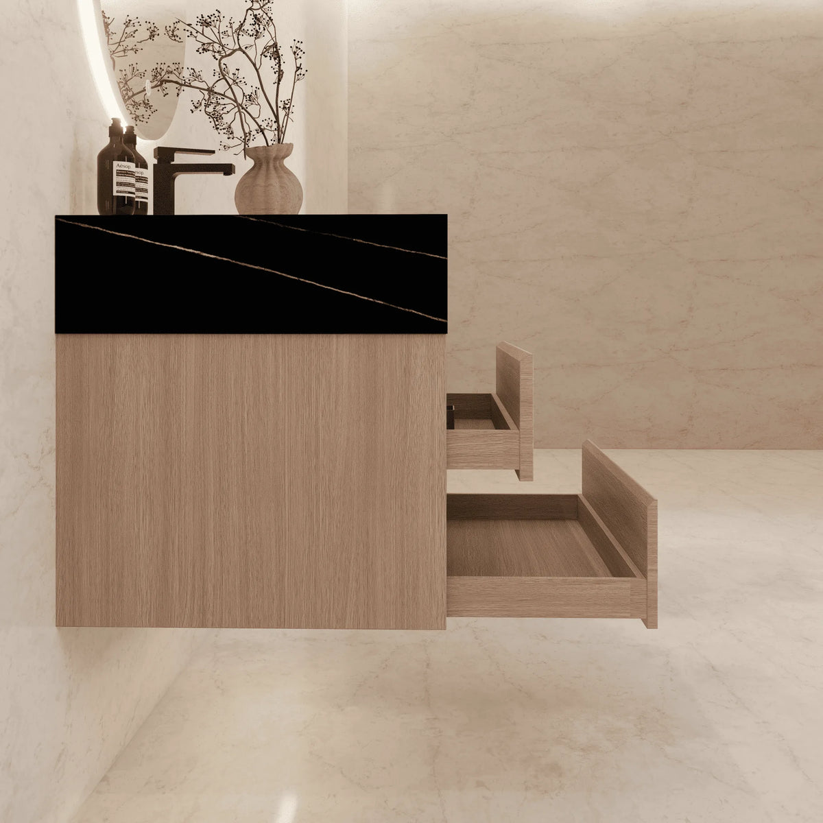 Aventino vanity — sintered stone top