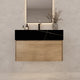 Aventino 40" Black Marquina Gold Veins single-sink flat floating vanity — sintered stone top