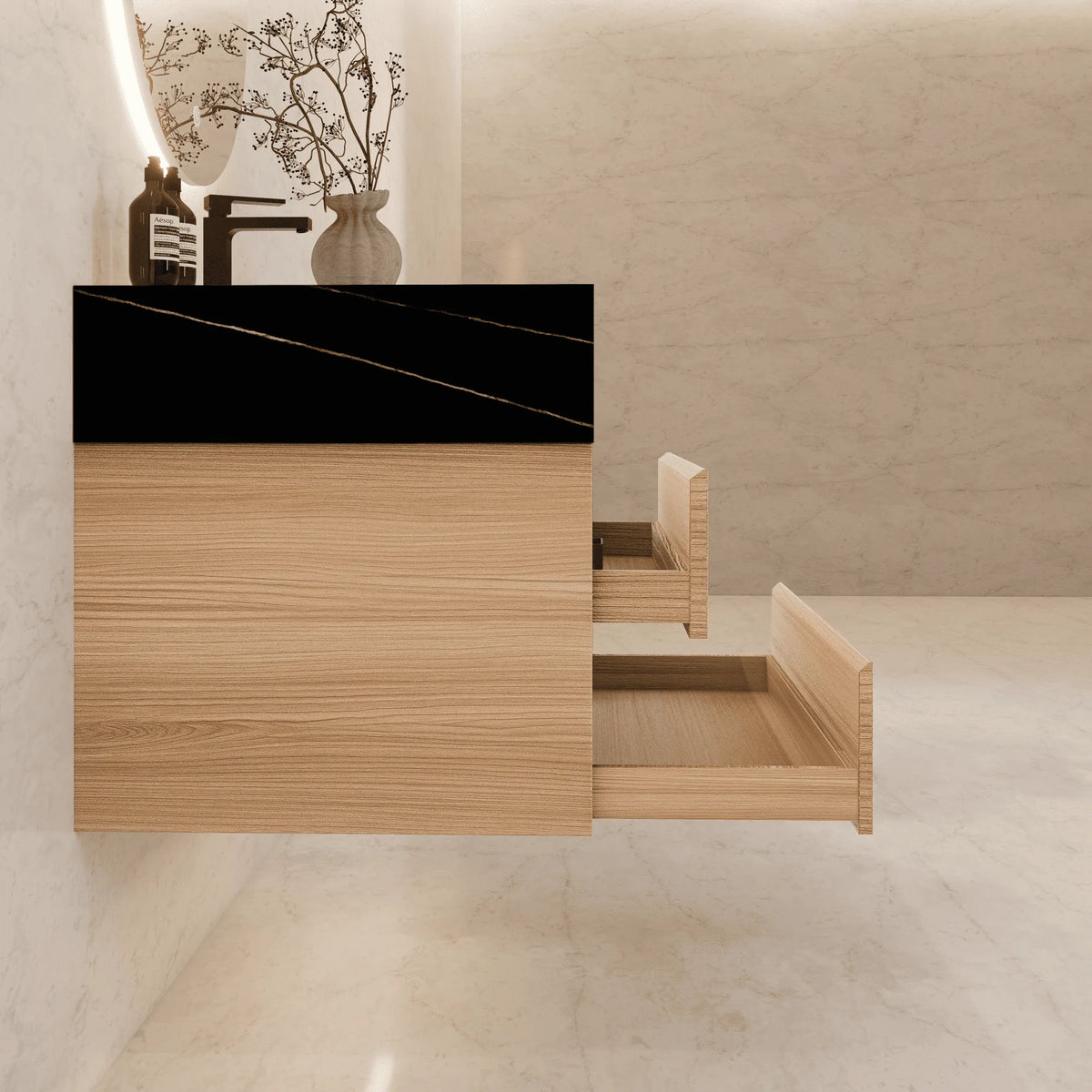 Aventino vanity — sintered stone top