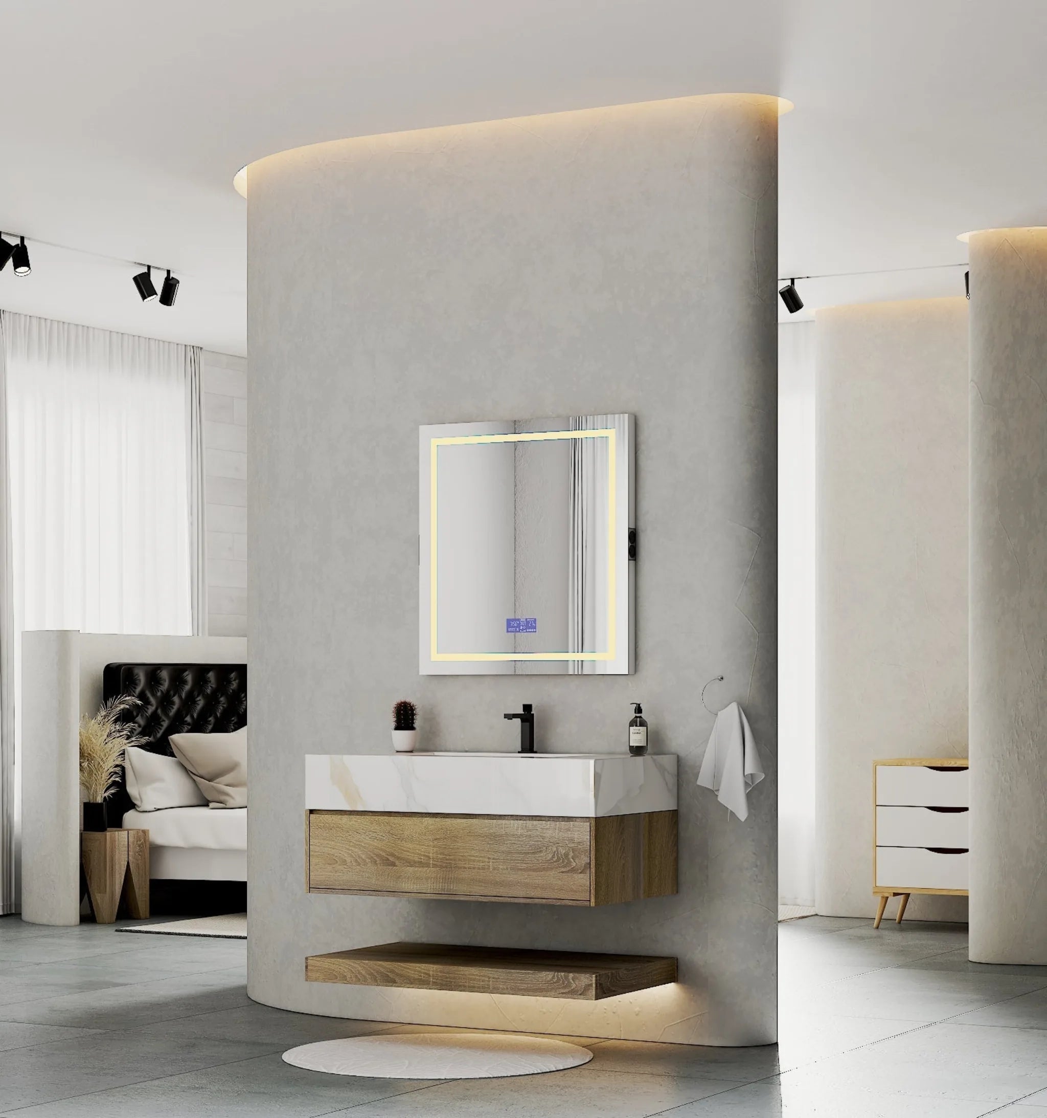 Aventino 40" Flat-Panel Floating Vanity with Sintered Stone Top