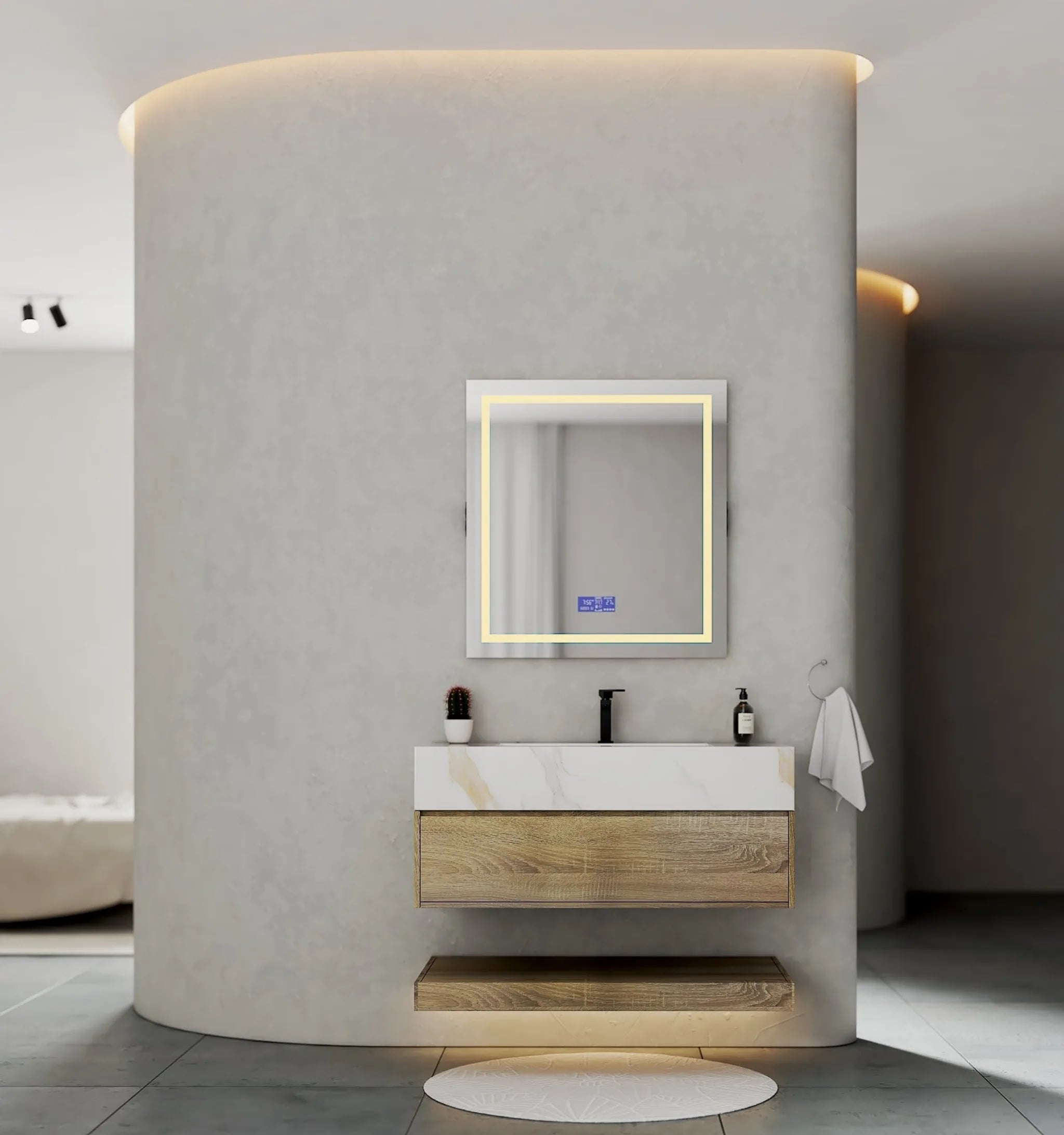 Aventino 40" Flat-Panel Floating Vanity with Sintered Stone Top