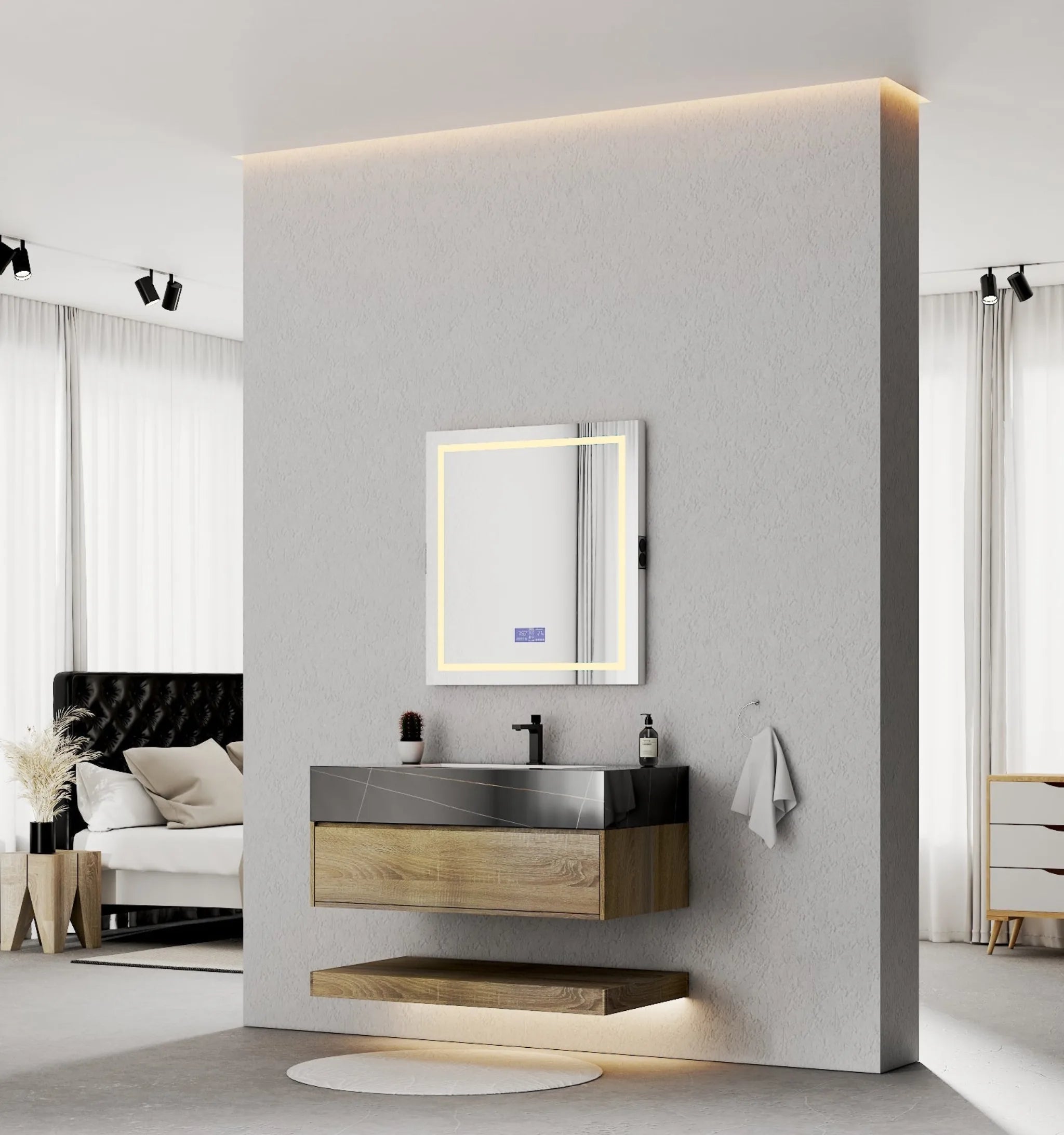 Aventino 40" Flat-Panel Floating Vanity with Sintered Stone Top