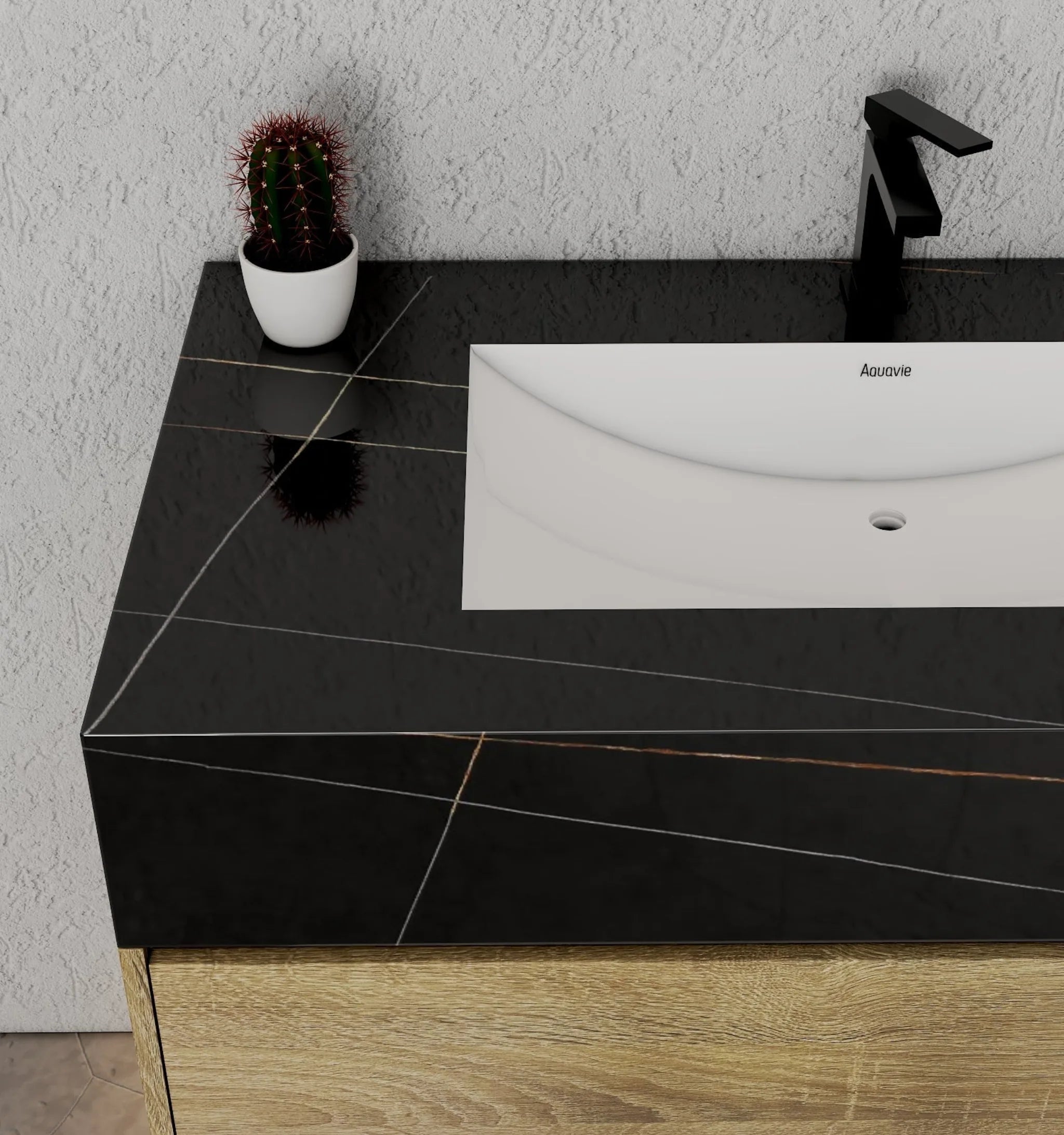 Aventino 40" Flat-Panel Floating Vanity with Sintered Stone Top