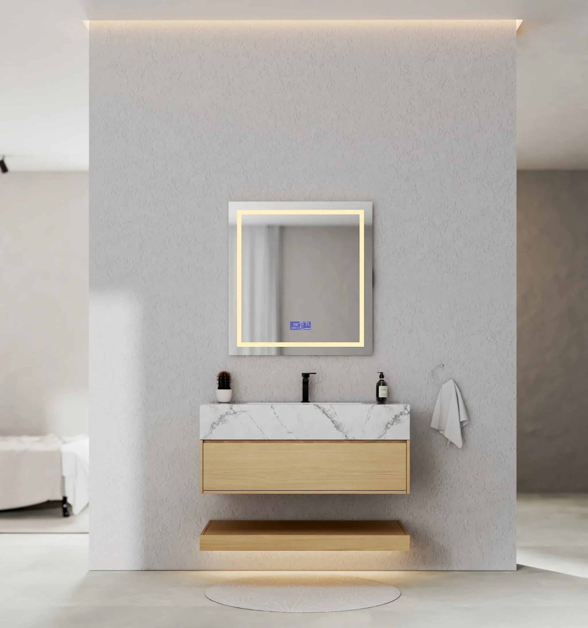 Aventino 40" Flat-Panel Floating Vanity with Sintered Stone Top