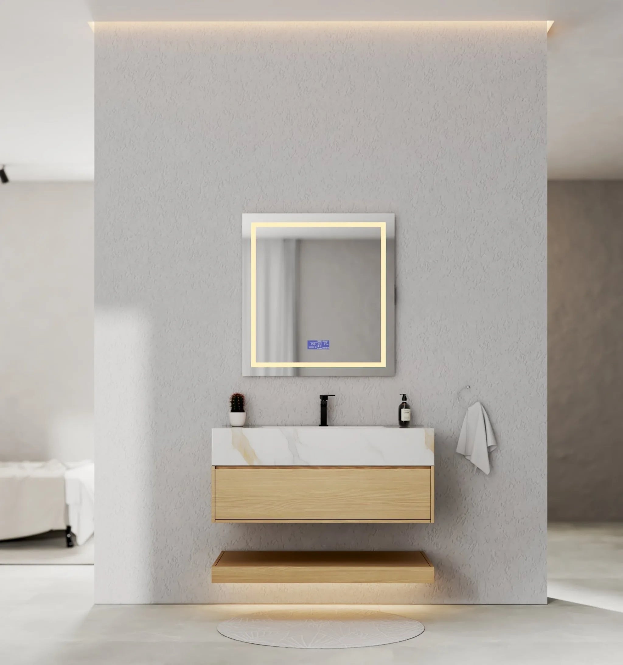 Aventino 40" Flat-Panel Floating Vanity with Sintered Stone Top
