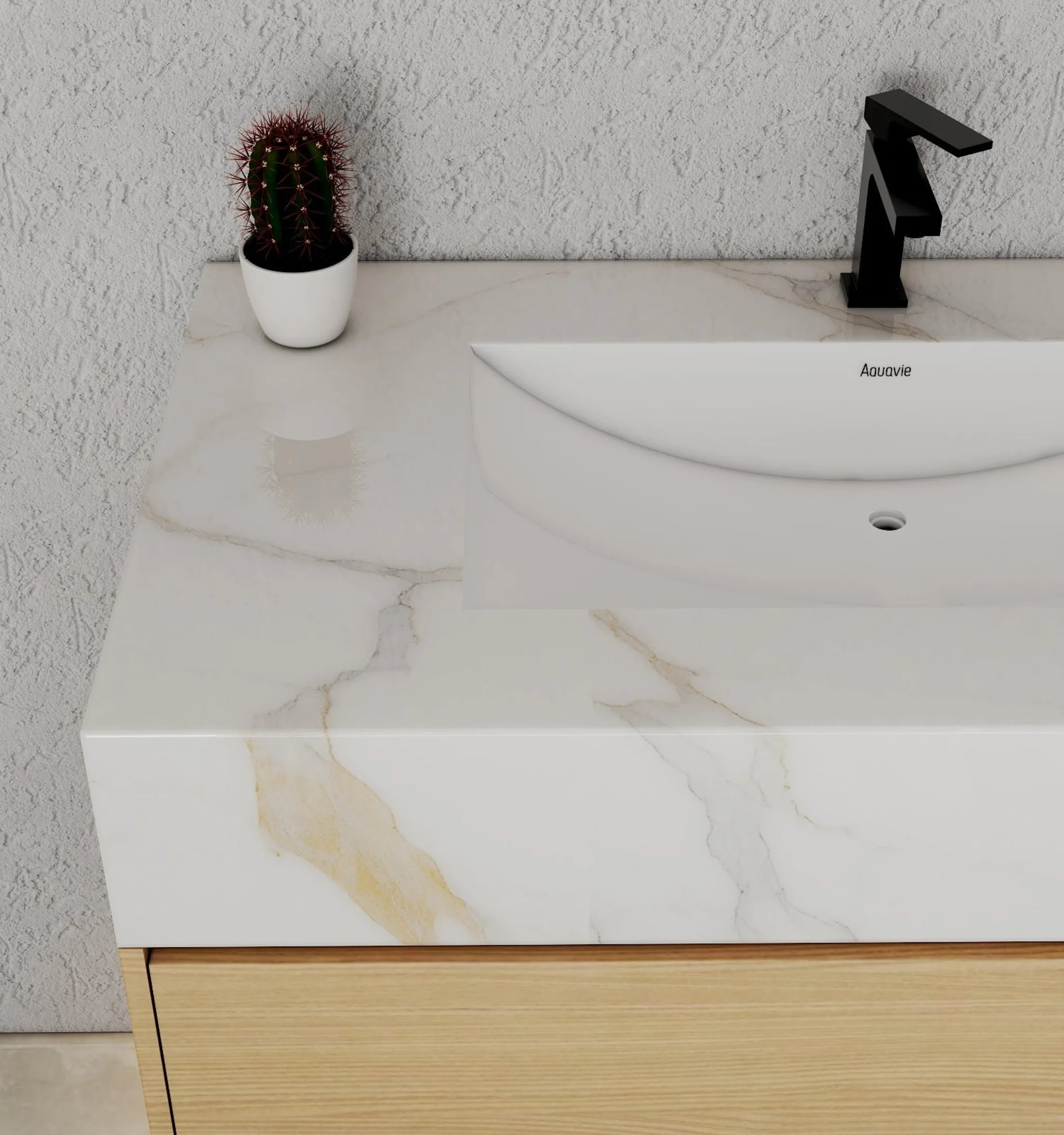 Aventino 40" Flat-Panel Floating Vanity with Sintered Stone Top