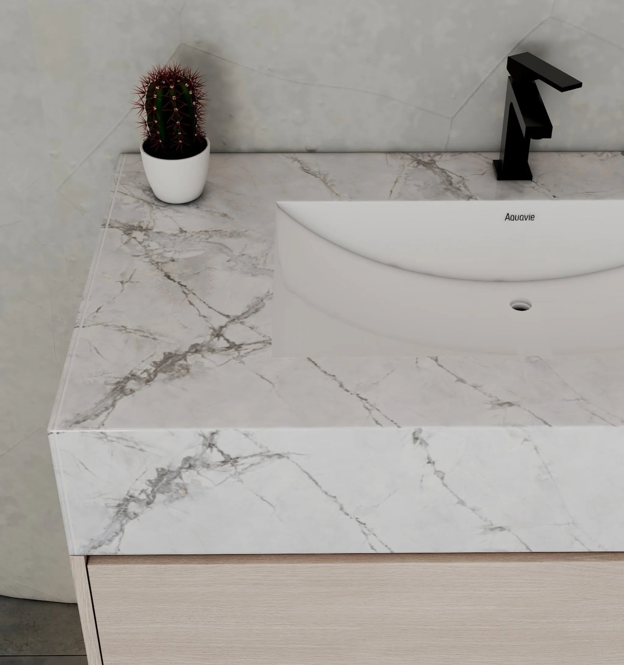 Aventino 40" Flat-Panel Floating Vanity with Sintered Stone Top