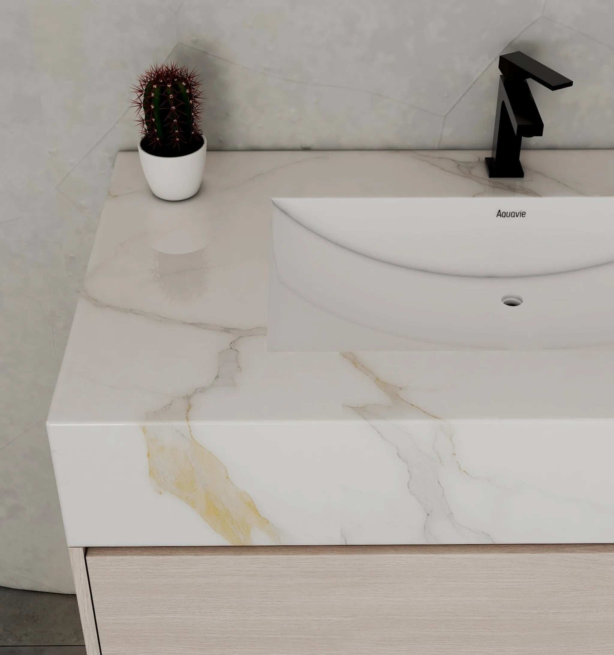 Aventino 40" Flat-Panel Floating Vanity with Sintered Stone Top