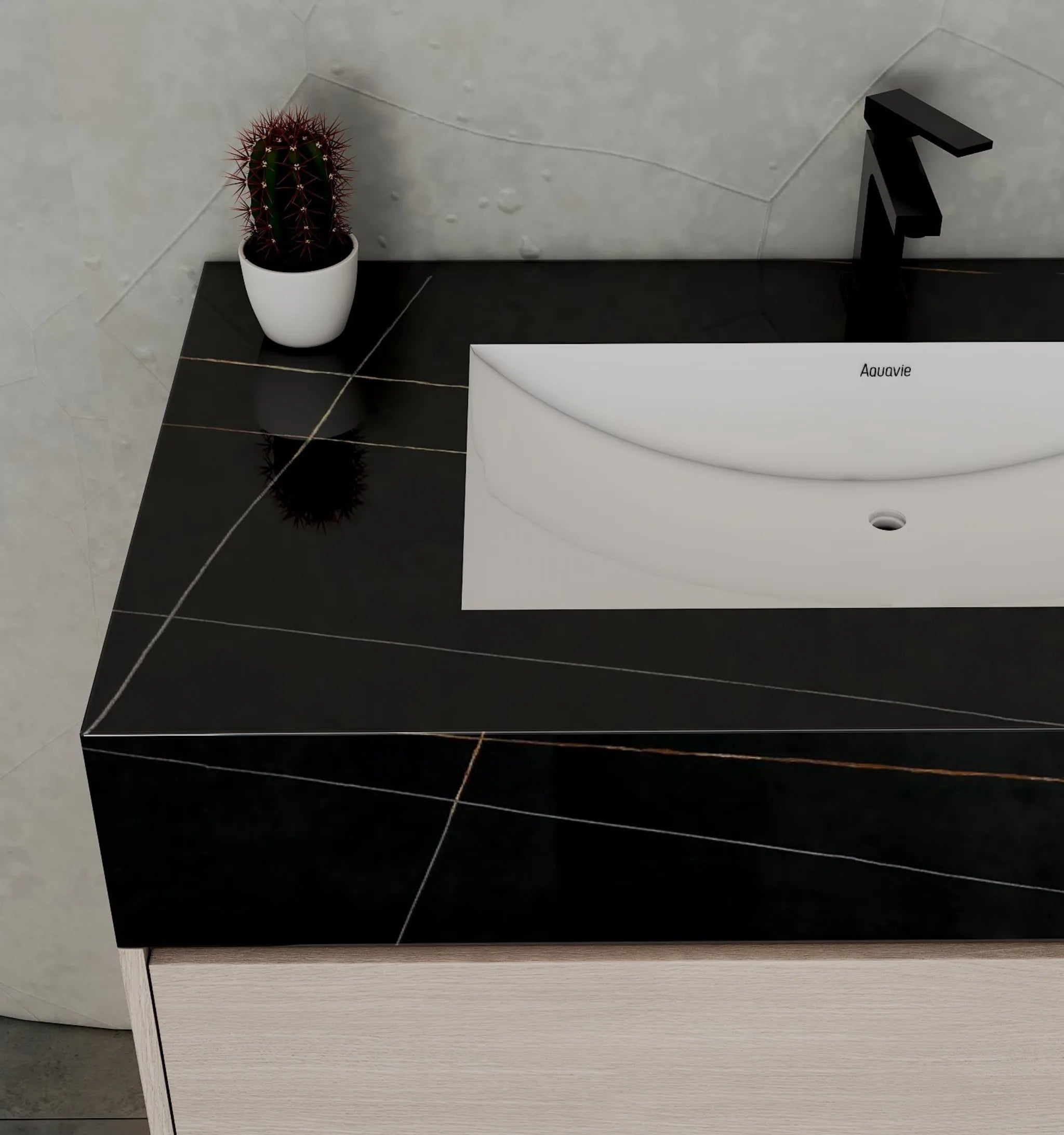 Aventino 40" Flat-Panel Floating Vanity with Sintered Stone Top