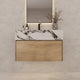Aventino 40-inch Calacatta Black modern floating single-sink vanity — sintered stone top