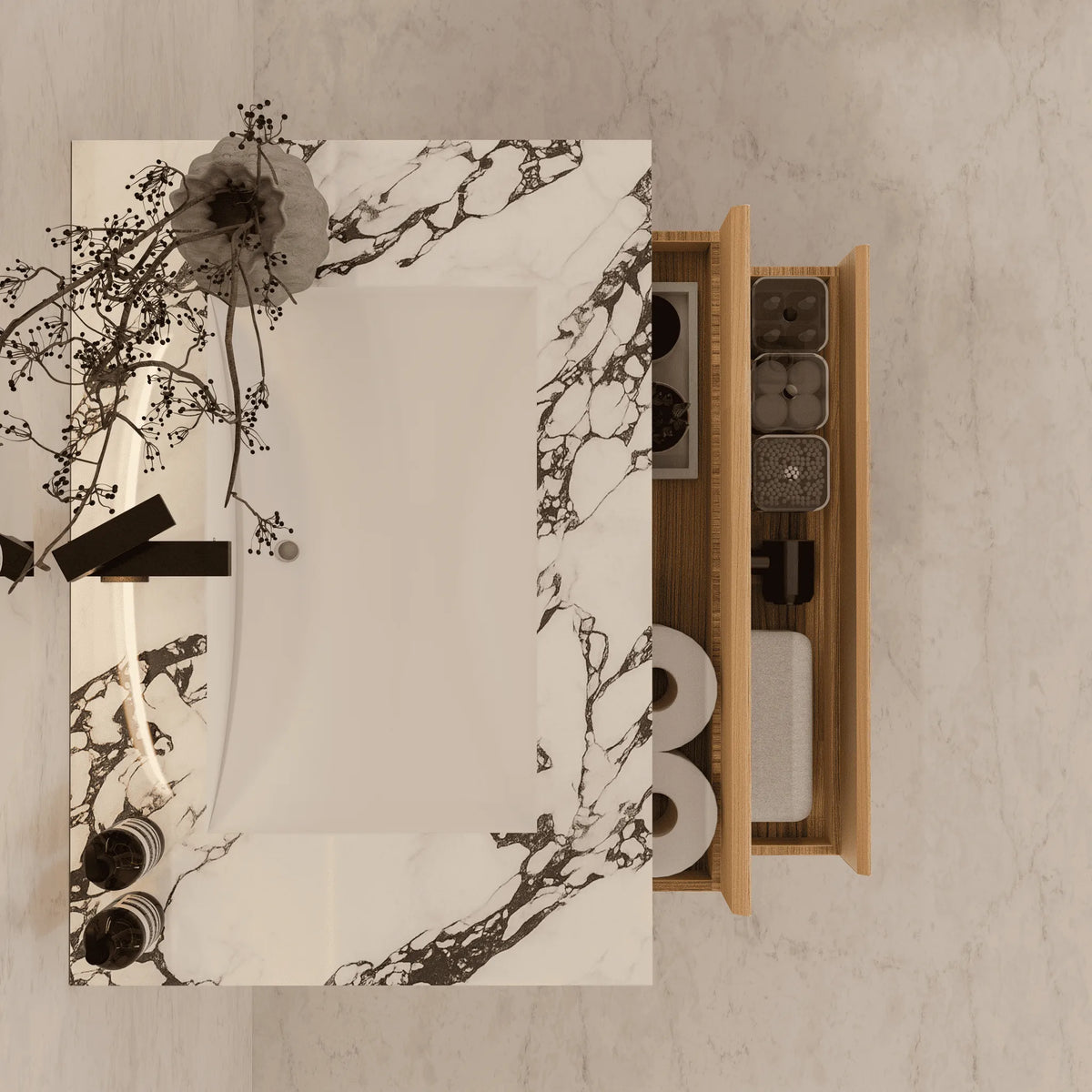Aventino vanity — sintered stone top