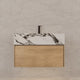 Aventino 40-inch Calacatta Black modern floating single-sink vanity — sintered stone top
