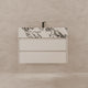 Aventino 40-inch Calacatta Black modern floating single-sink vanity — sintered stone top