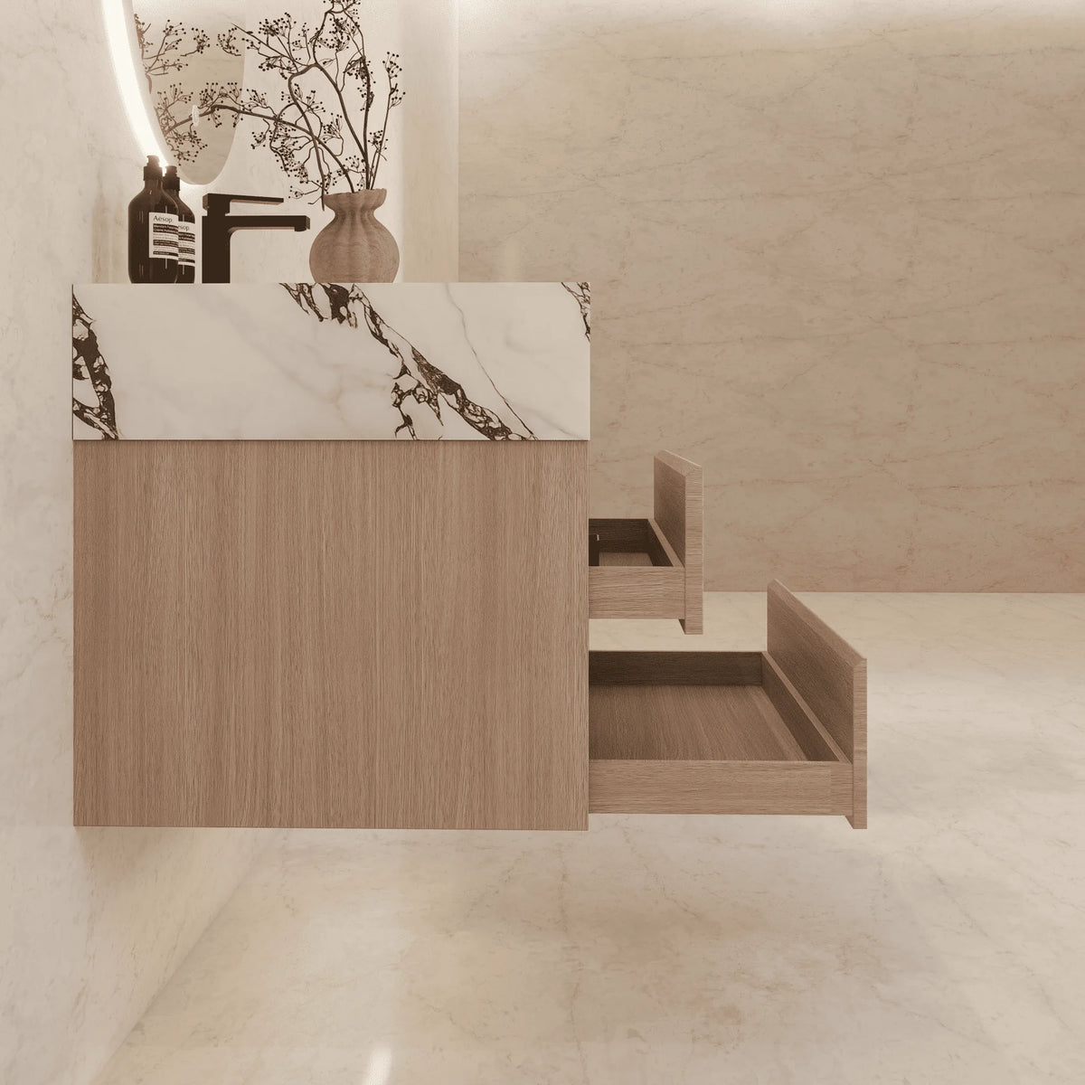 Aventino vanity — sintered stone top