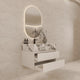 Aventino 40-inch Calacatta Black modern floating single-sink vanity — sintered stone top