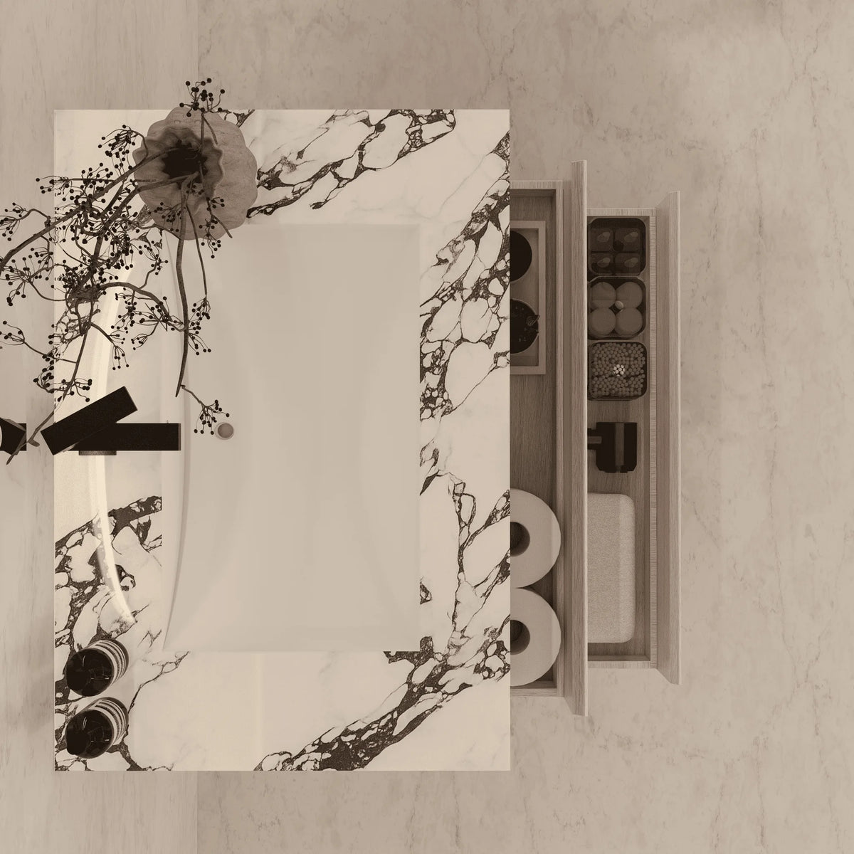 Aventino vanity — sintered stone top