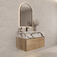 Aventino 40-inch Calacatta Black modern floating single-sink vanity — sintered stone top