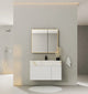 Aventino 40-inch Calacatta Gold fluted floating single-sink vanity — sintered stone top