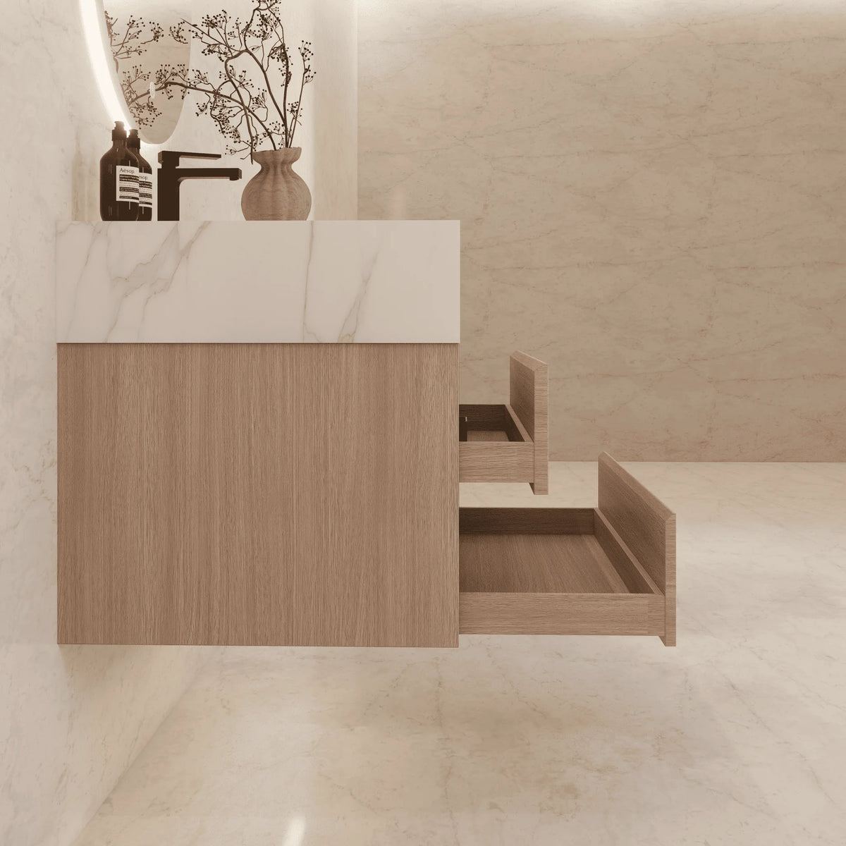 Aventino vanity — sintered stone top