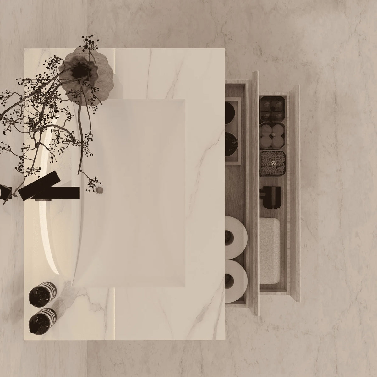 Aventino vanity — sintered stone top
