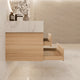 Aventino 40-inch Calacatta Gold modern floating single-sink vanity — sintered stone top