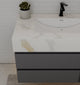 Aventino 40-inch Calacatta Gold fluted floating single-sink vanity — sintered stone top