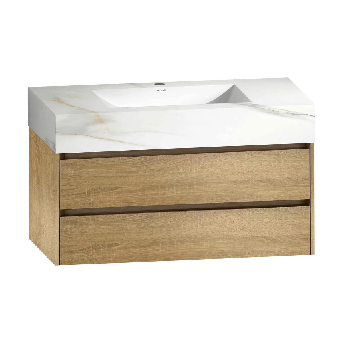 Aventino 40" Calacatta Gold single-sink flat floating vanity — sintered stone top