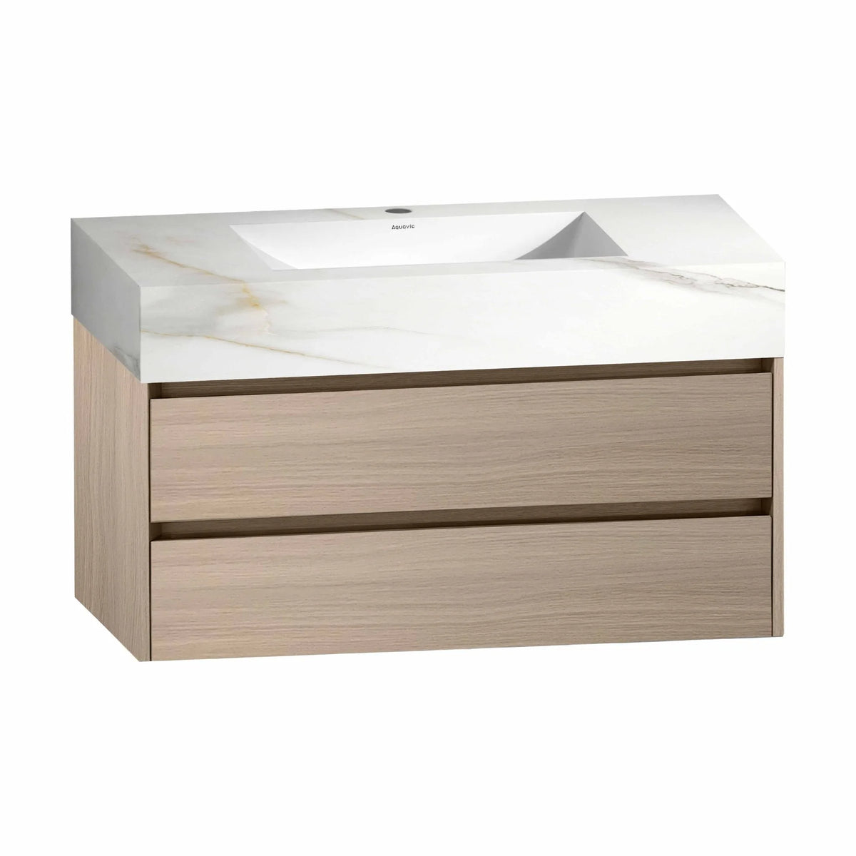 Aventino 40" Calacatta Gold single-sink flat floating vanity — sintered stone top