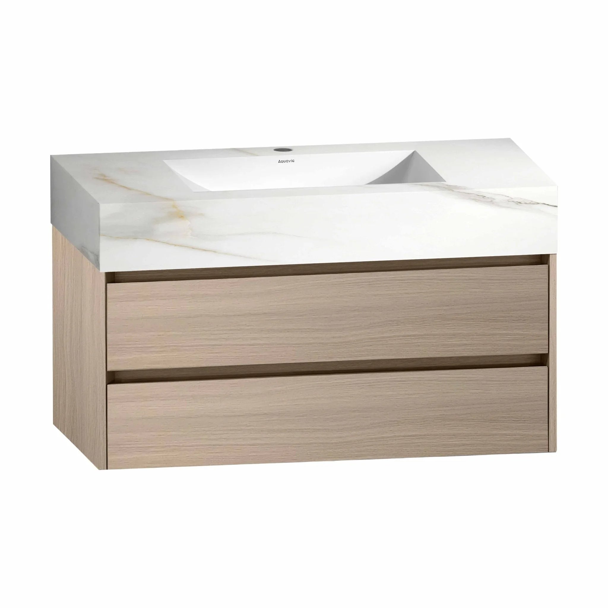 Aventino 40" Double-Drawer Floating Single-Sink Vanity with Sintered Stone Top