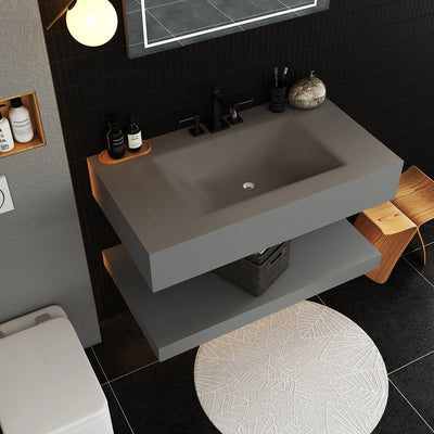 Aventino 40-inch gallery floating vanity — sintered stone top