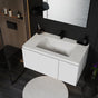 Aventino Linea 40" Matte Grey White Floating Single-Sink Vanity with Seamless Sintered Stone Basin