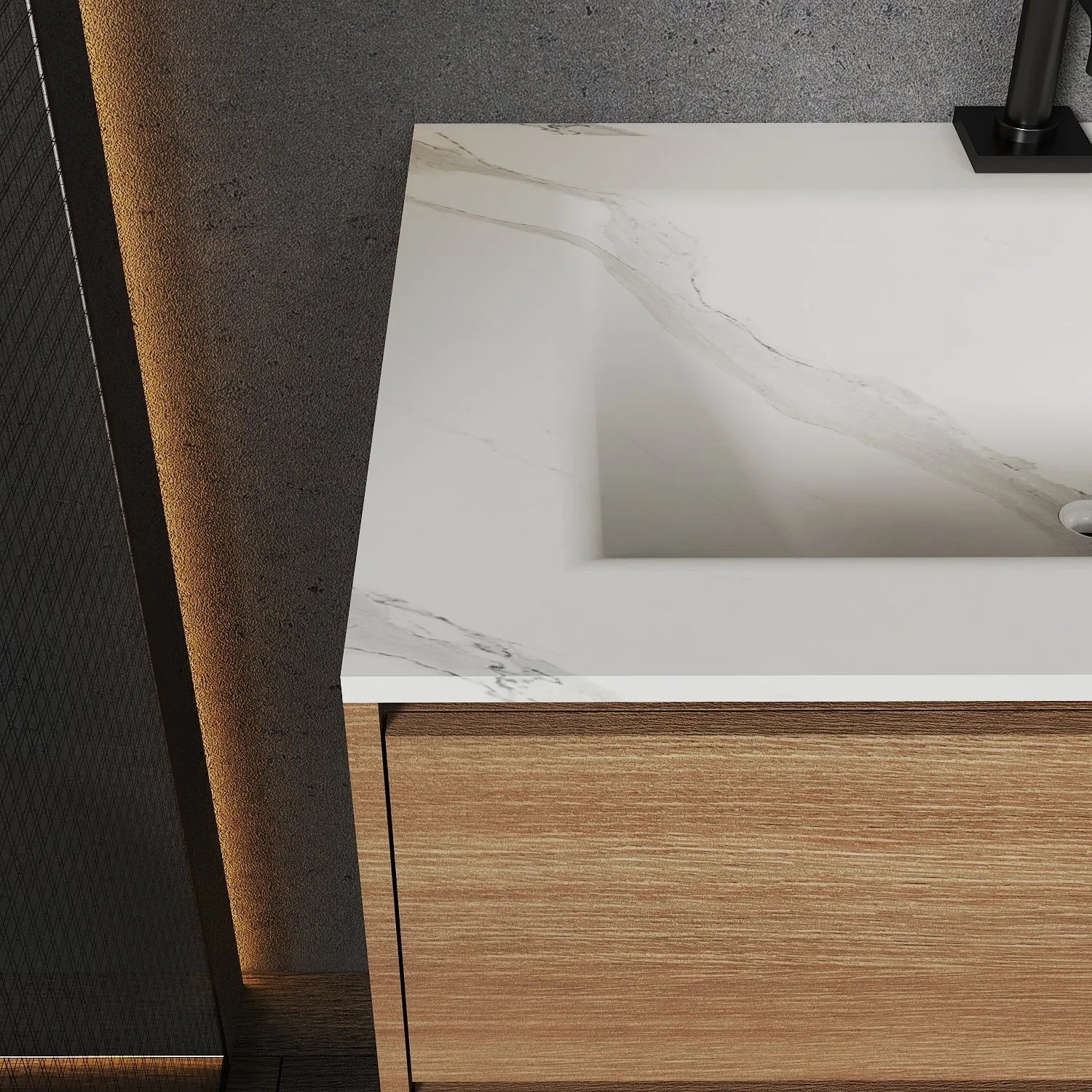 Aventino 40" Thermoformed Floating Single-Sink Vanity with Sintered Stone Top
